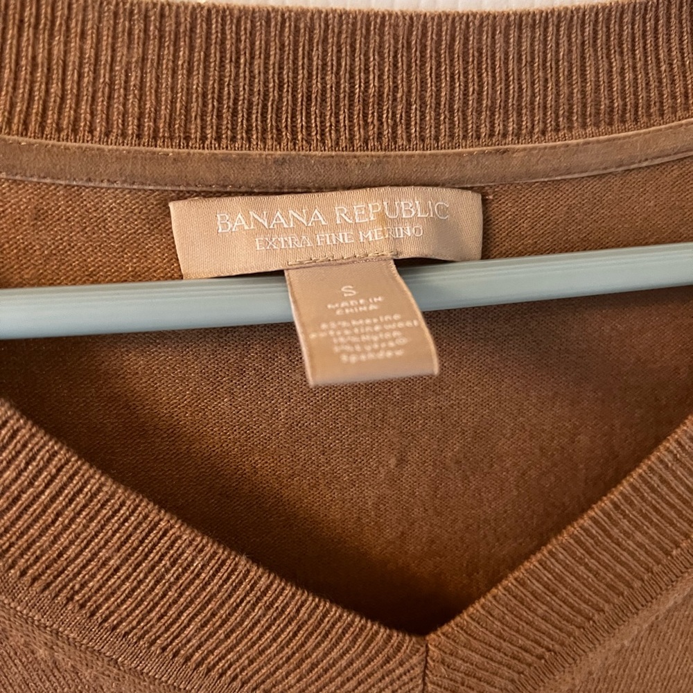 Banana Republic Extra Fine Merino Wool V neck sweater.